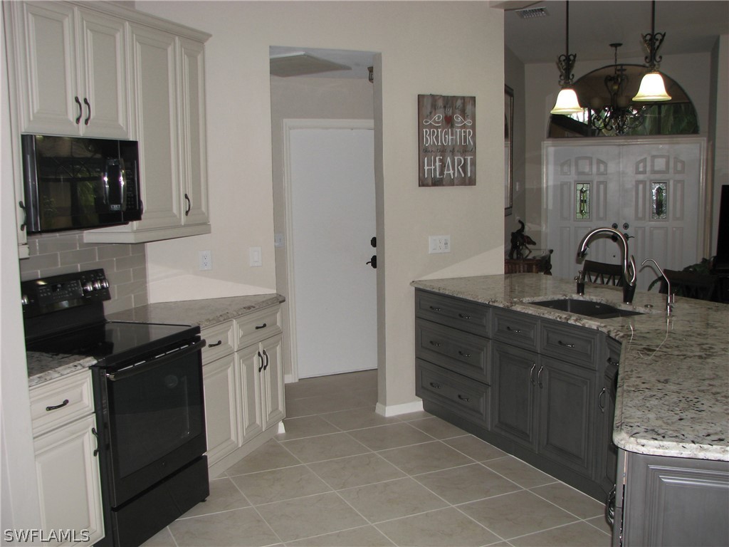 15252 Briar Ridge Circle Fort Myers, FL 33912 - Photo 9 of 25 a kitchen with a sink and a stove top oven with wooden floor
