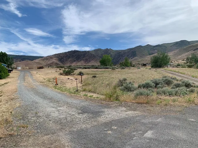 a view of an outdoor space and mountain view