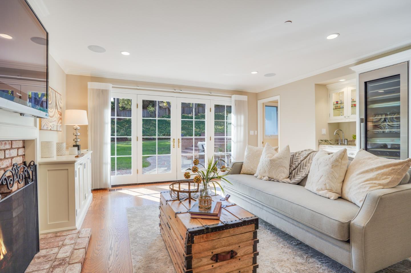15 Joyce Road Hillsborough, CA 94010 - Photo 31 of 70 a living room with furniture and floor to ceiling windows