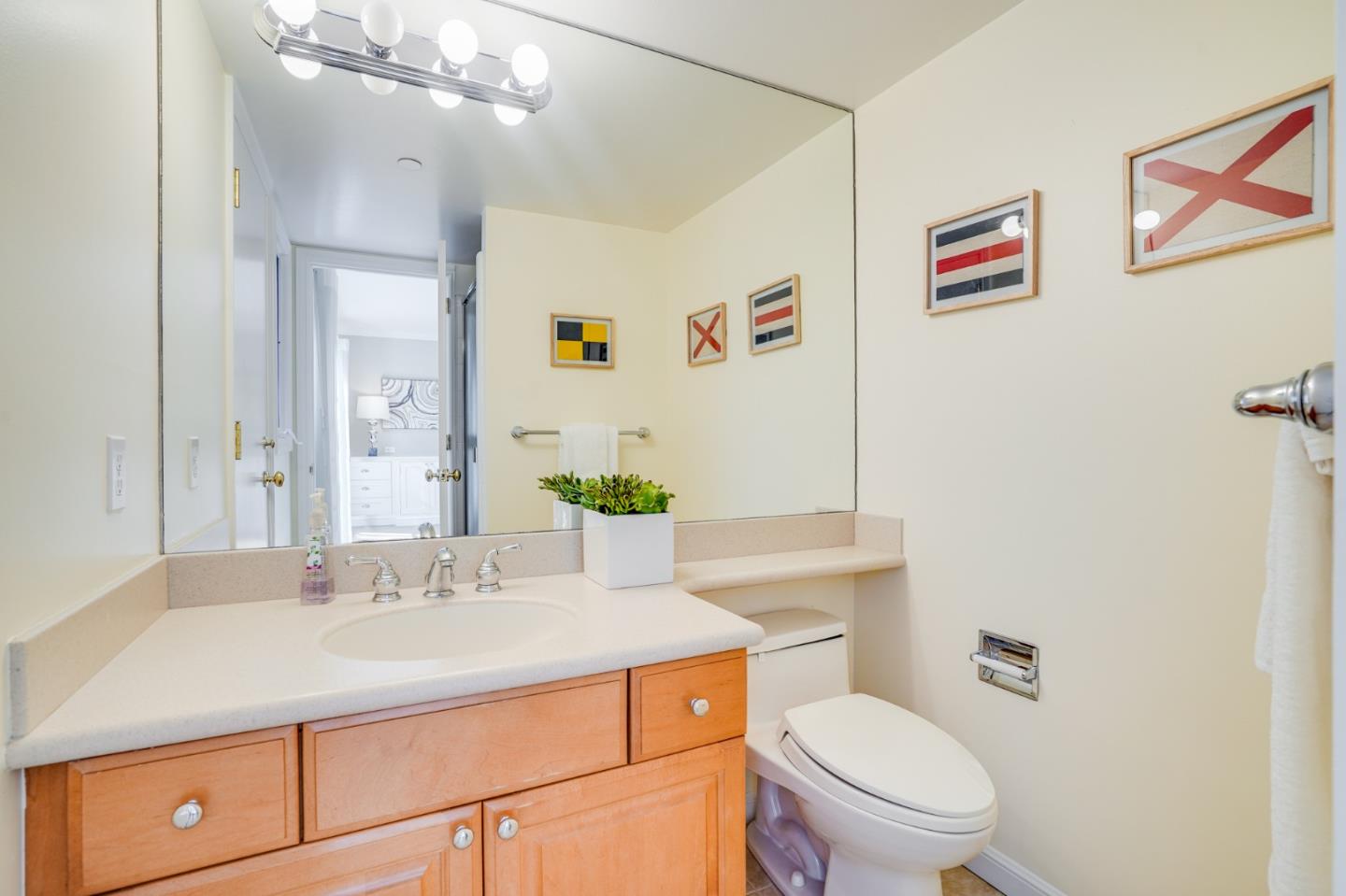 15 Joyce Road Hillsborough, CA 94010 - Photo 34 of 70 a bathroom with a sink vanity mirror and toilet