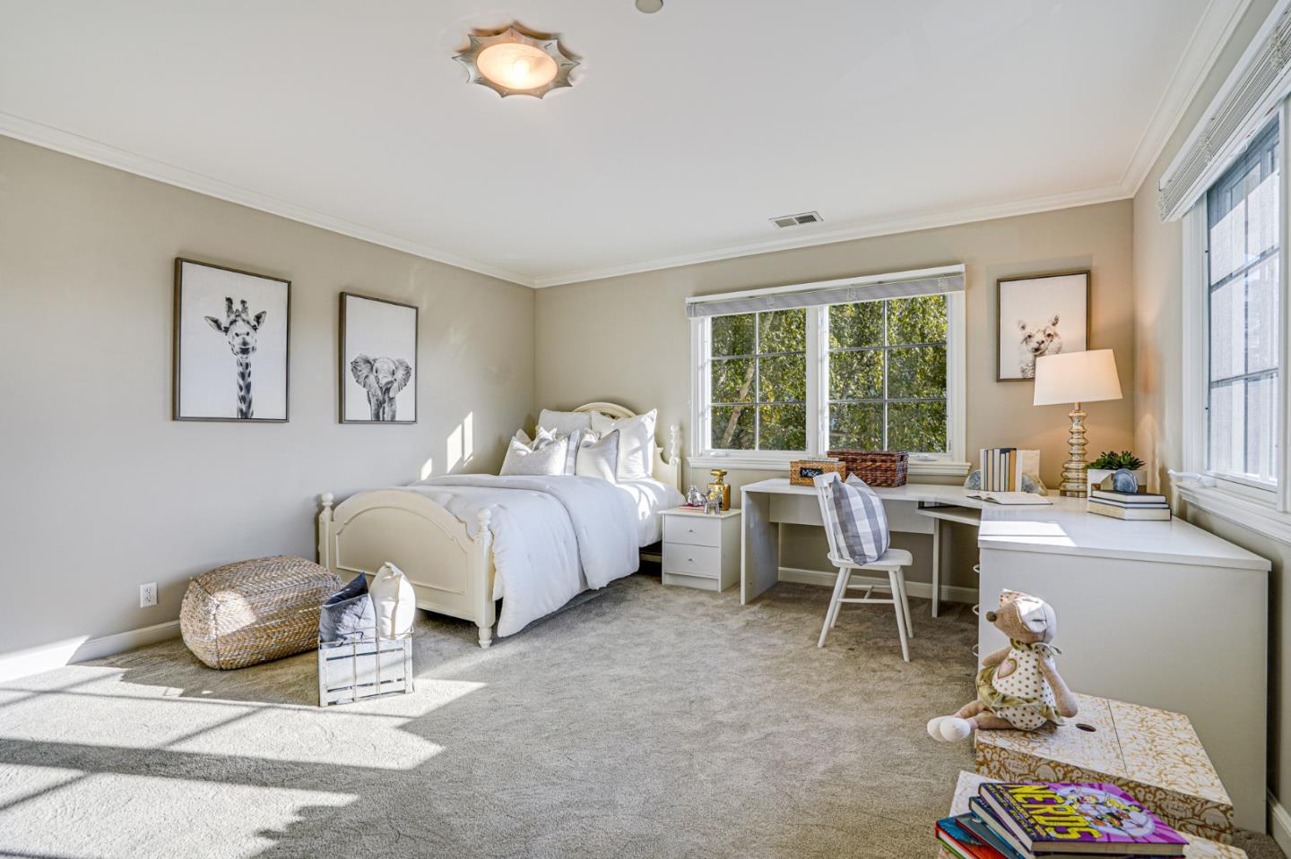 15 Joyce Road Hillsborough, CA 94010 - Photo 48 of 70 a bedroom with a bed and a large window