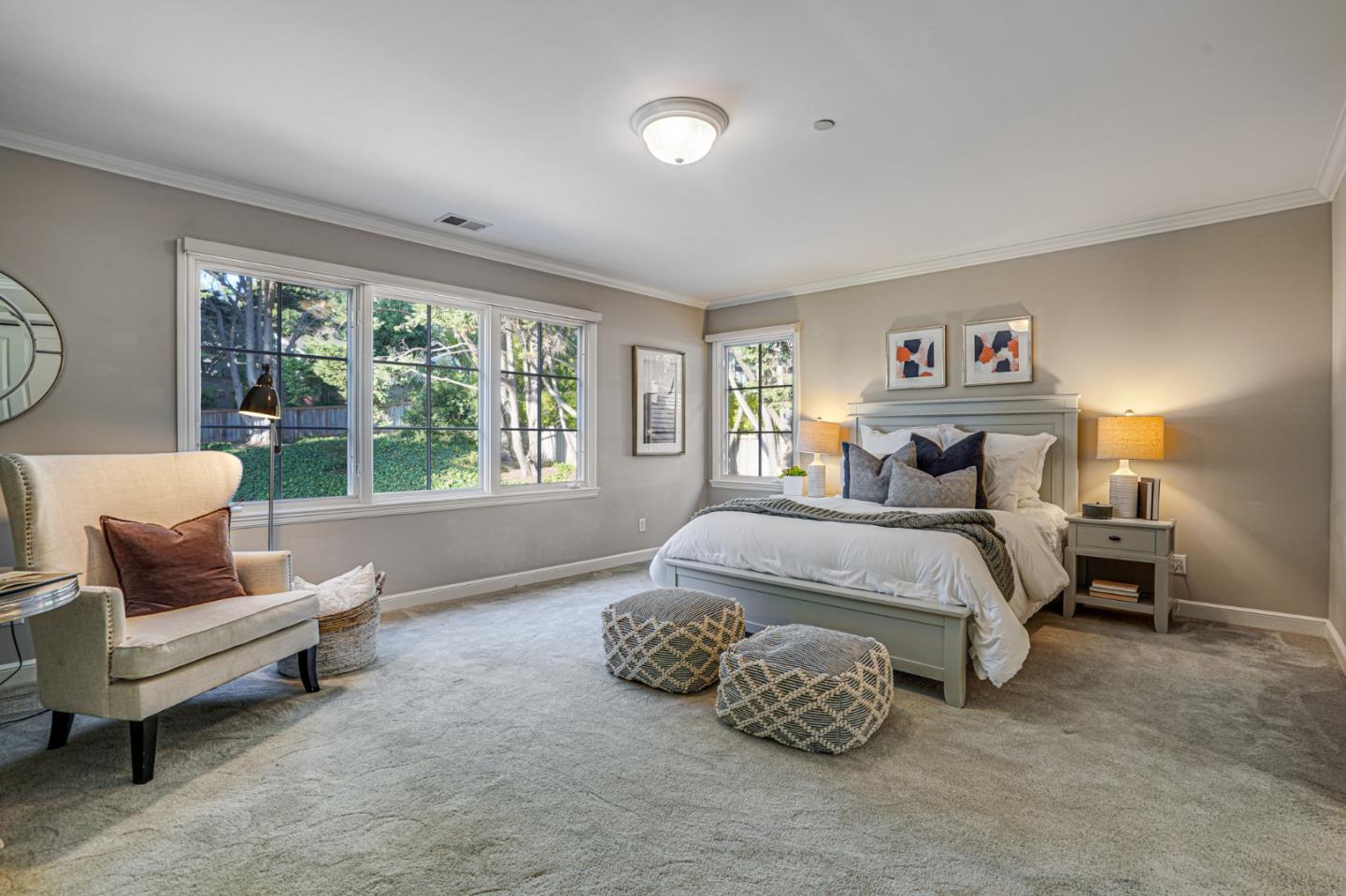 15 Joyce Road Hillsborough, CA 94010 - Photo 53 of 70 a bedroom with a bed and a couch