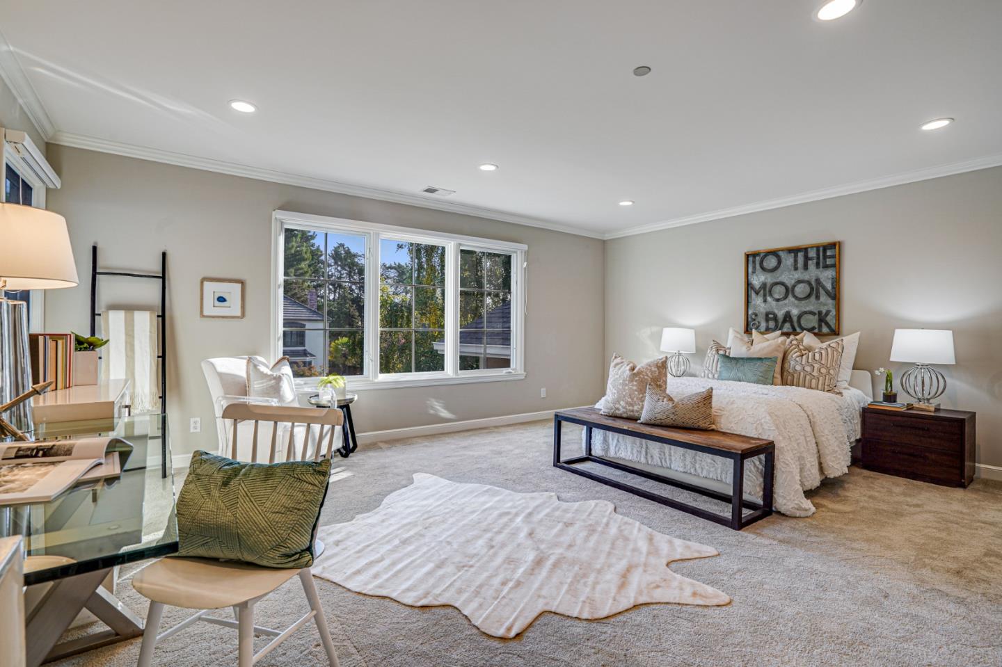 15 Joyce Road Hillsborough, CA 94010 - Photo 57 of 70 a bedroom with furniture and a large window