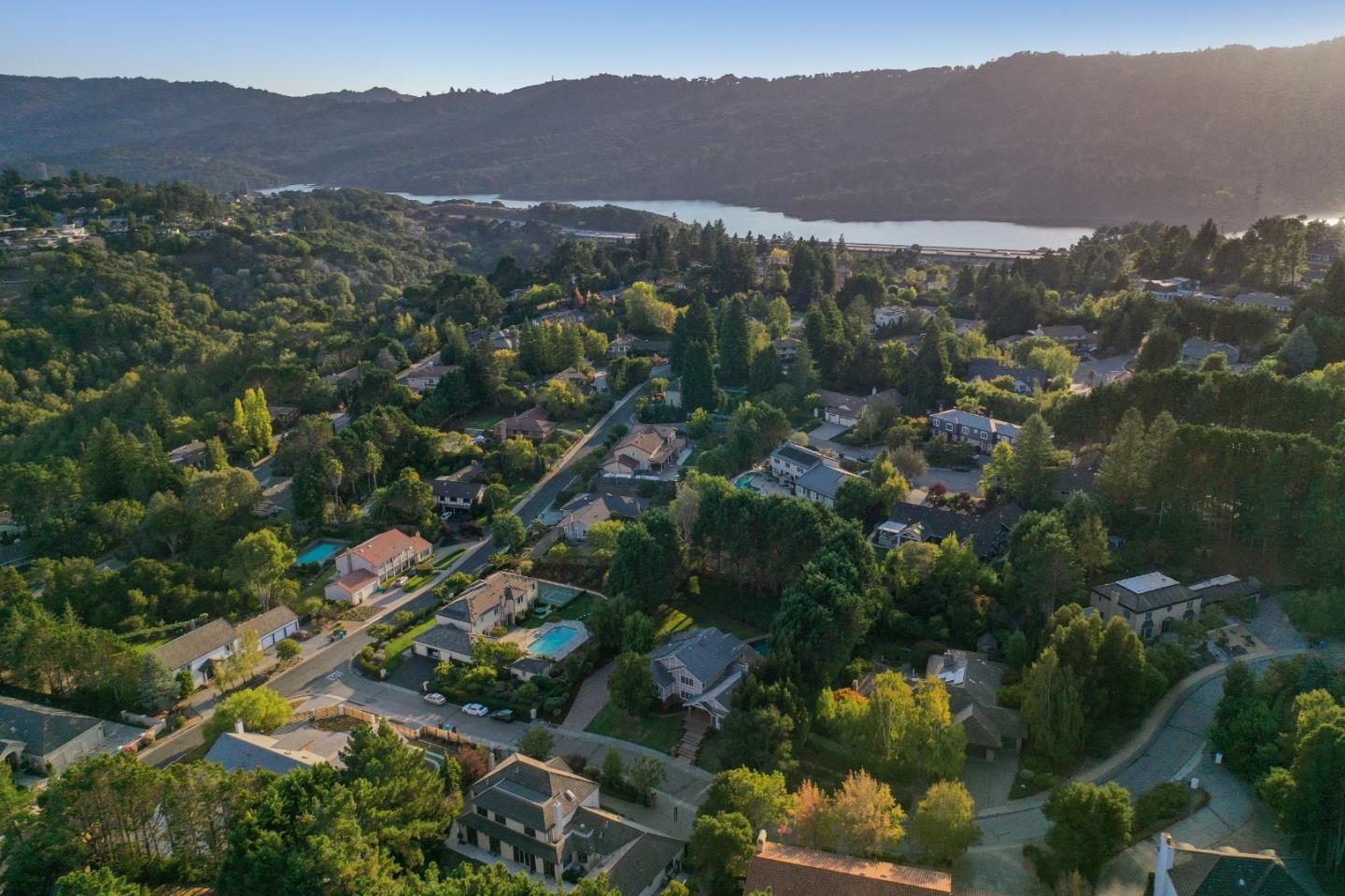 15 Joyce Road Hillsborough, CA 94010 - Photo 69 of 70 an aerial view of green landscape with trees houses and mountain view