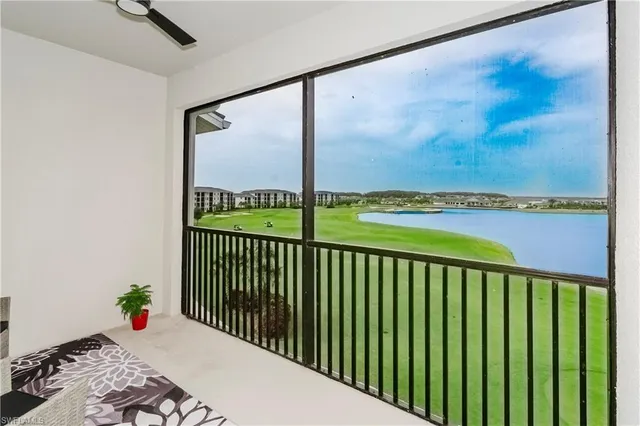 a balcony with an outdoor view
