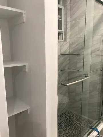 a bathroom with a shower