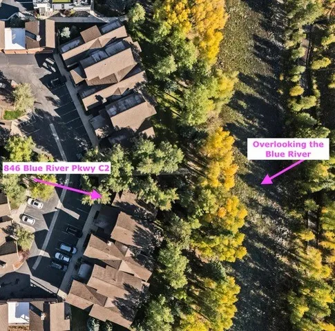 an outdoor space with seating area