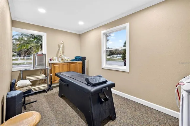 a view of a livingroom with a flat screen tv