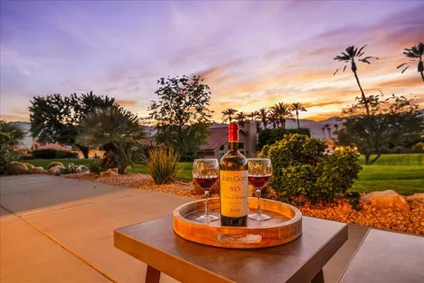 a outdoor view with a sitting space