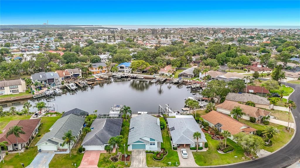4536 Mitcher Road New Port Richey, FL 34652 - Photo 45 of 46 an aerial view of city and lake with trees