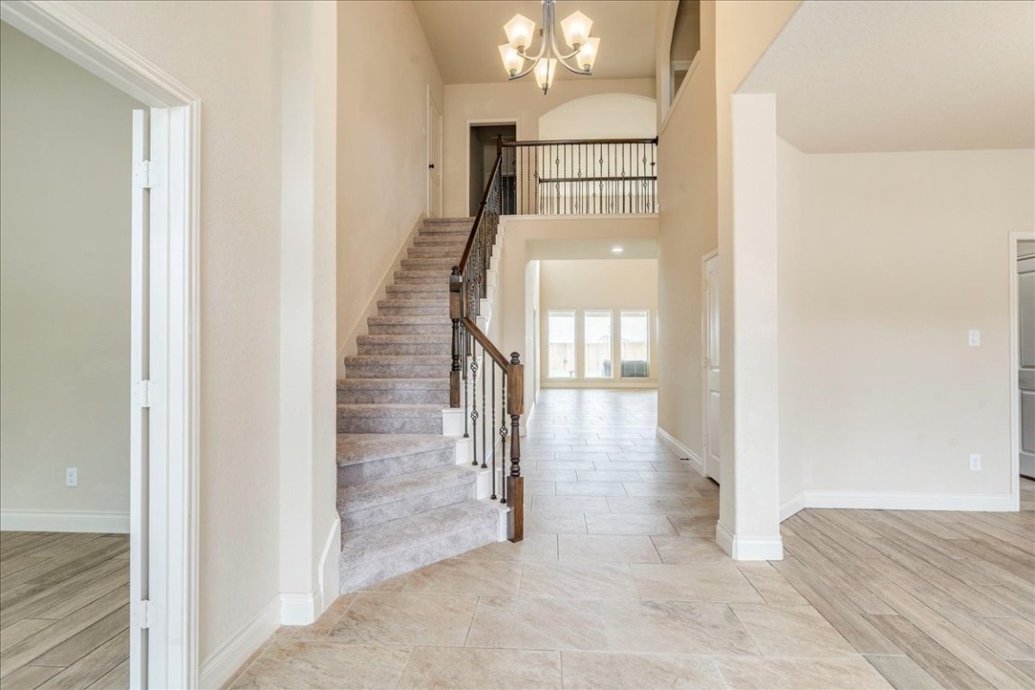 Grand entry with soaring ceiling