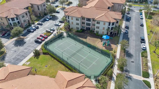 an aerial view of a house