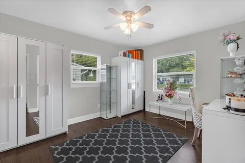 a very nice looking room with a large window