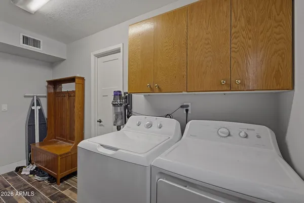 an outdoor view with patio