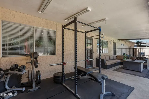 an aerial view of residential house with outdoor space