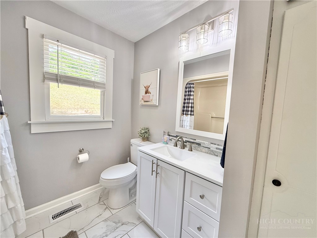 1315 Irwin Grocery Road Laurel Springs, NC 28644 - Photo 13 of 22 a bathroom with a sink a toilet and a mirror