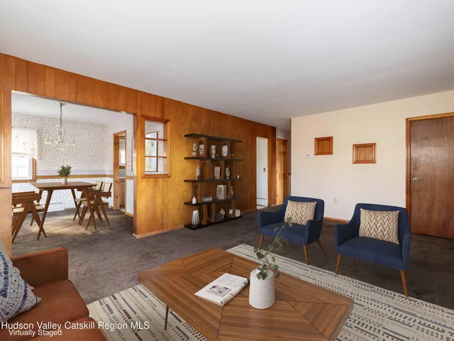 a living room with furniture