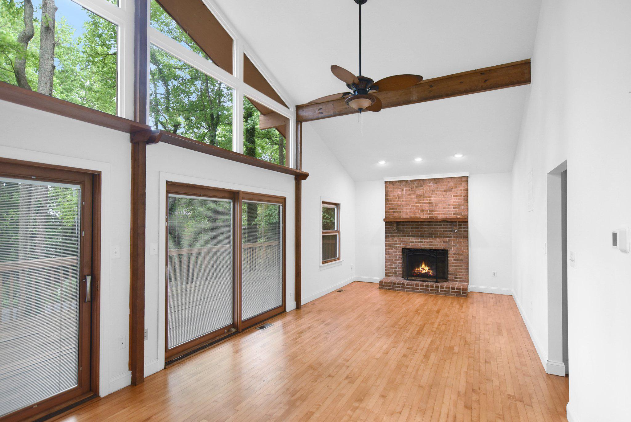 149 Windcliff Road Prince Frederick, MD 20678 - Photo 4 of 35 Living Room with Bick Wood-Burning Fireplace