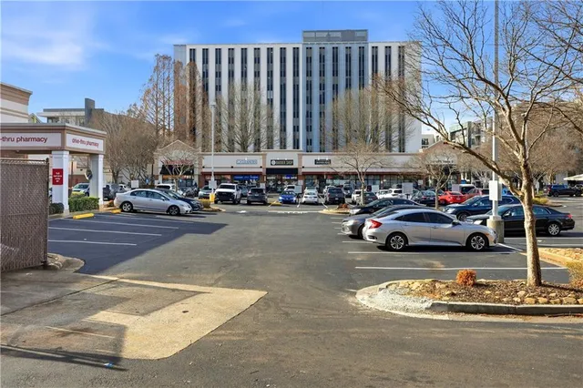 a car parked in front of a building