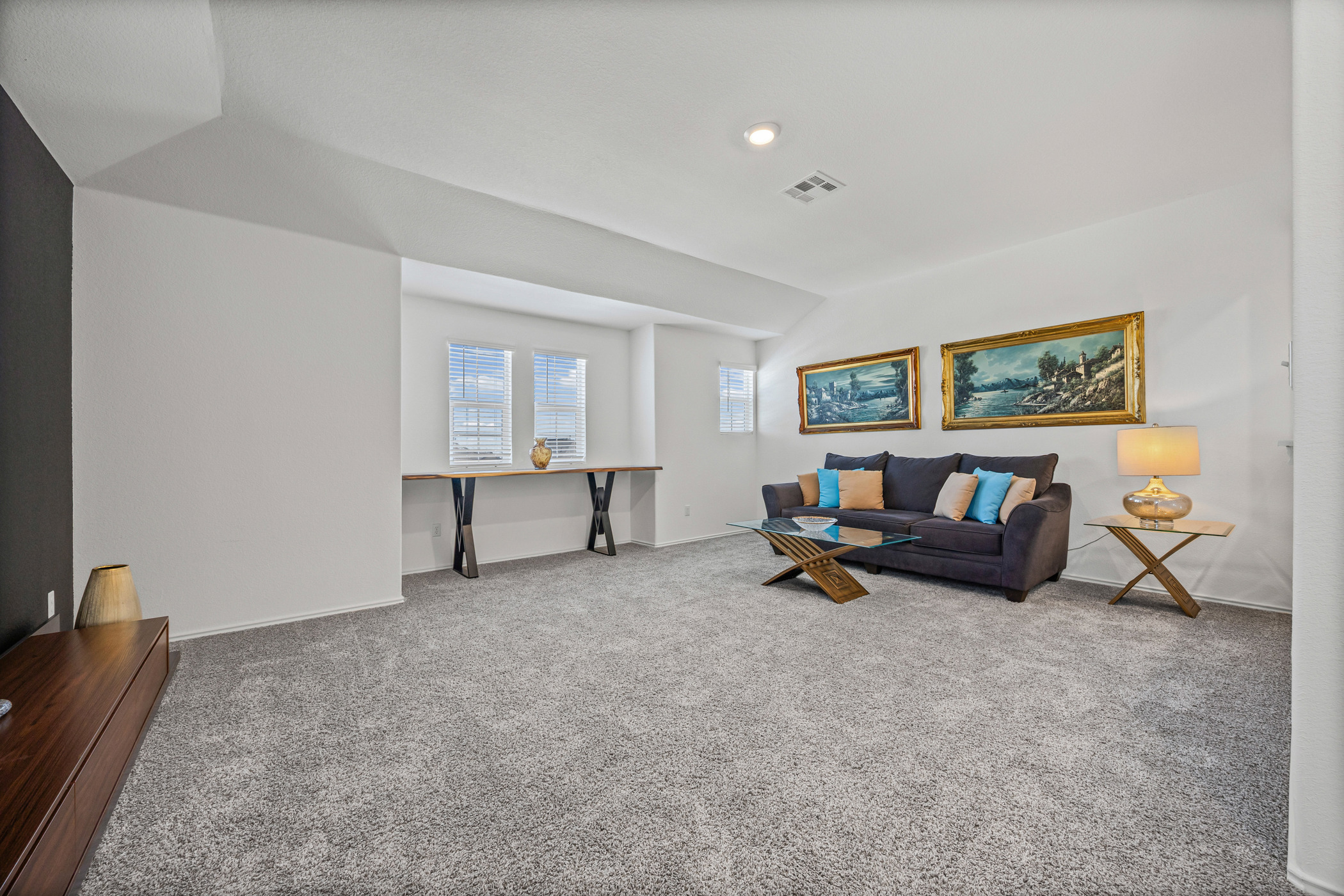 432 Clear Springs Road Georgetown, TX 78628 - Photo 17 of 39 A well-lit and spacious living area features carpet flooring and ample wall space.