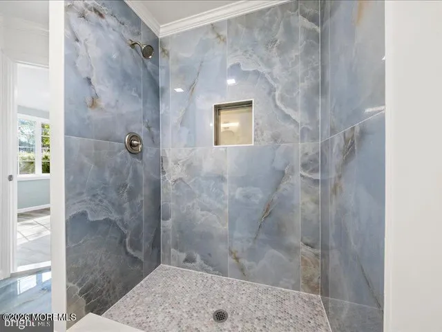 a bathroom with a shower