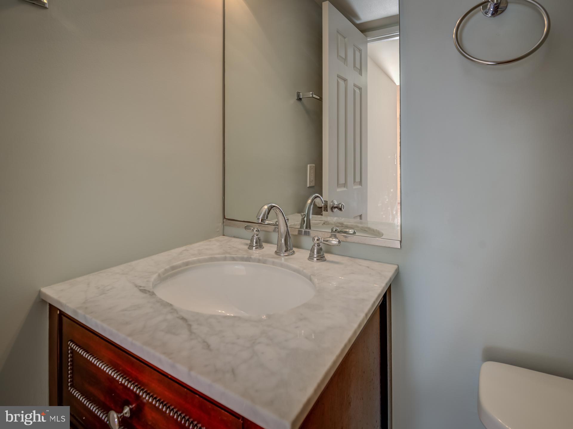3210 Grace Street Northwest, Unit 309 Washington, DC 20007 - Photo 17 of 43 a bathroom with a sink vanity and a mirror