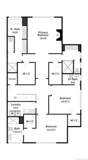 a picture of a bench in a white building