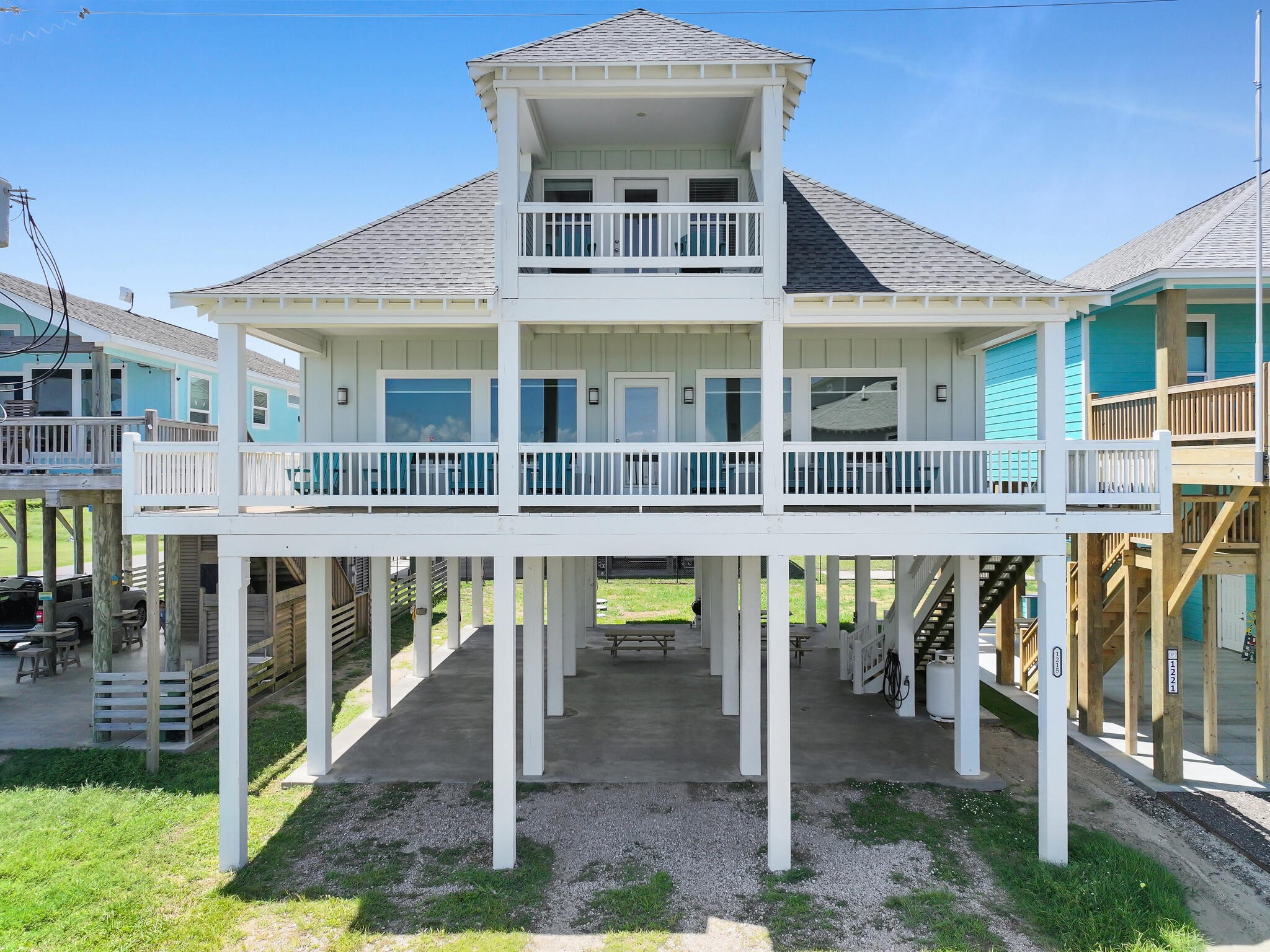 a view of a building with a porch