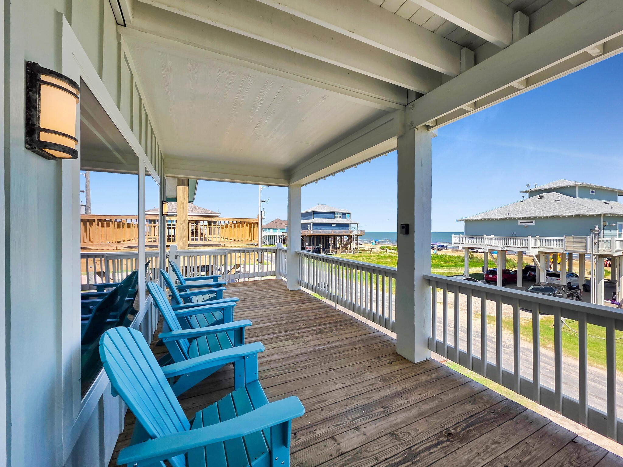 1215 Gulf Road Crystal Beach, TX 77650 - Photo 6 of 34 a view of balcony with chairs