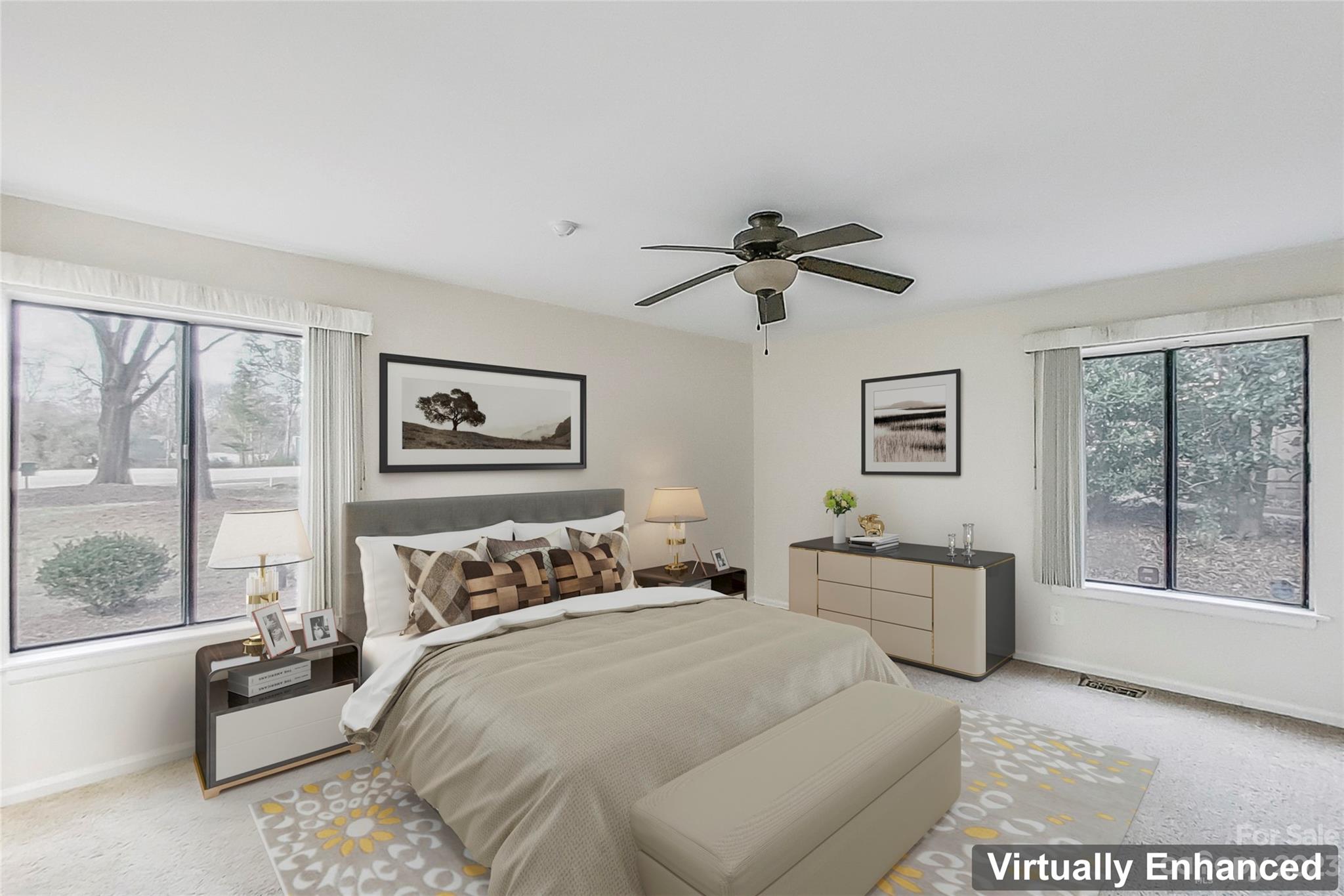 4810 Rounding Run Road Charlotte, NC 28277 - Photo 33 of 42 a bedroom with a large bed and a large window