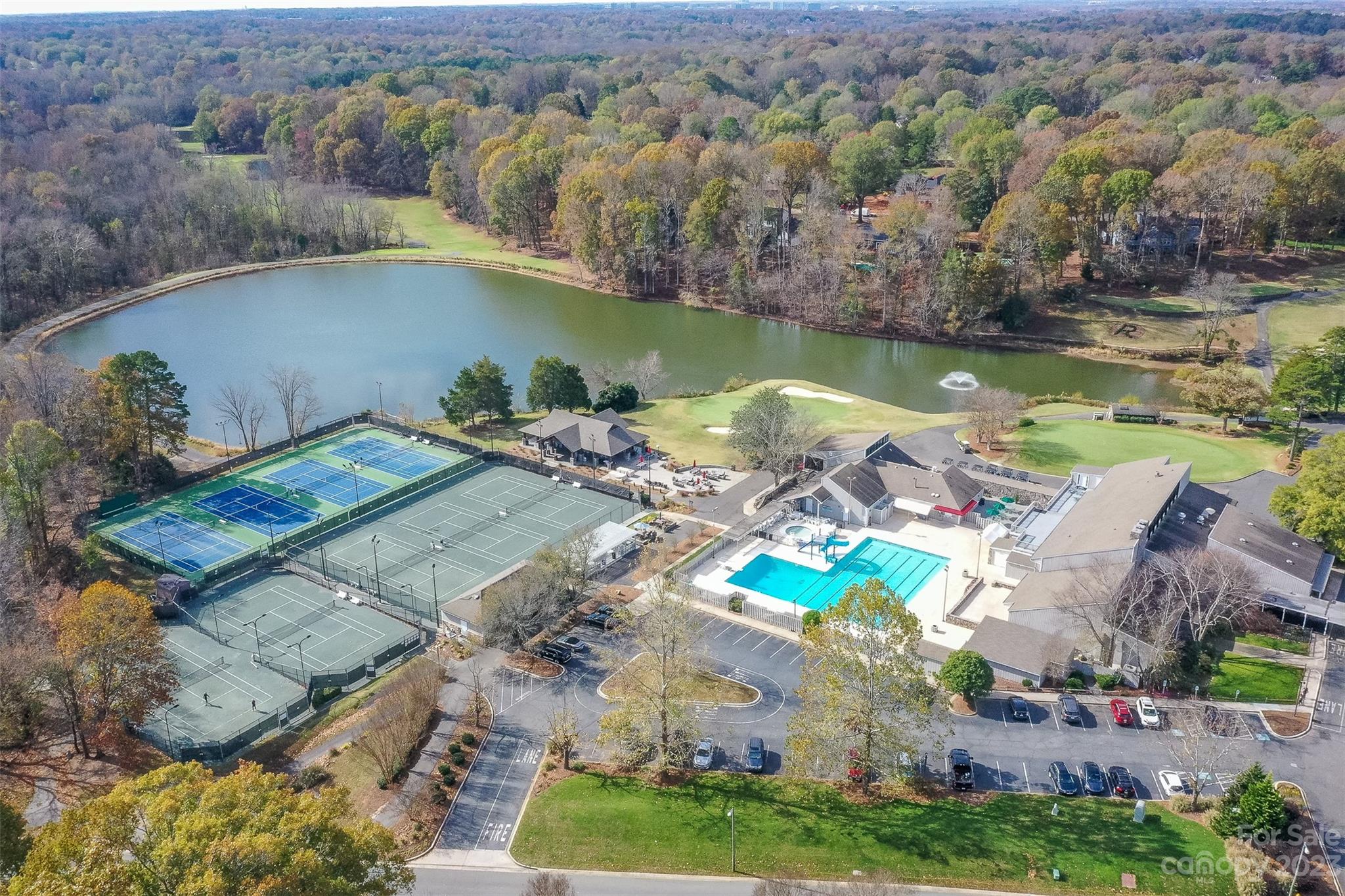 4810 Rounding Run Road Charlotte, NC 28277 - Photo 7 of 42 an aerial view of a house with a lake view