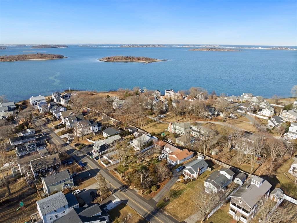 189 Wompatuck Road Hingham, MA 02043 - Photo 36 of 40 an aerial view of ocean with residential house and outdoor space