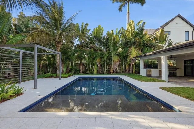 a view of pool with patio