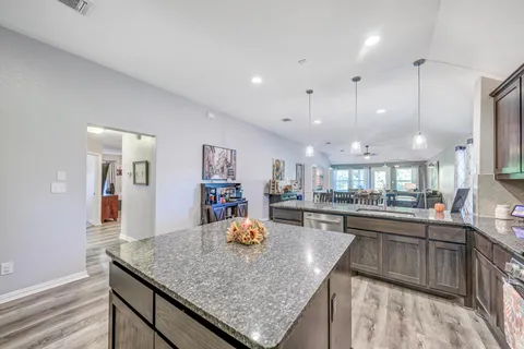 an outdoor space with lake view