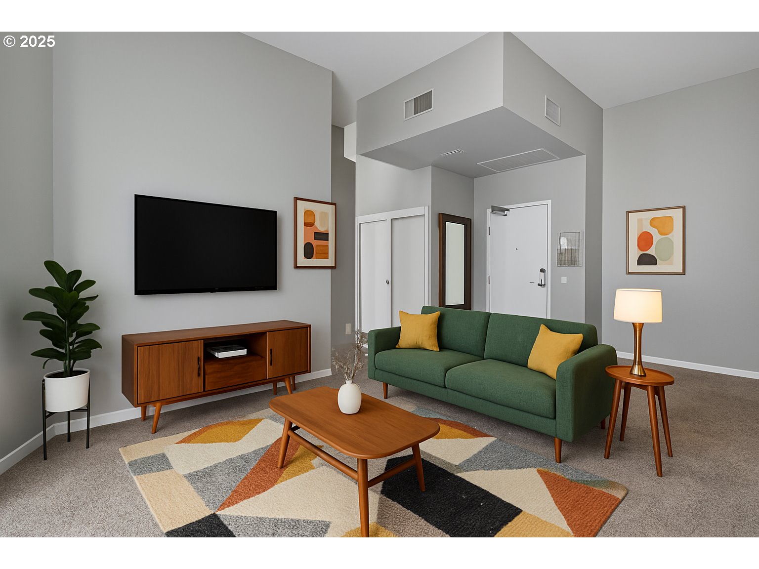 12600 Southwest Crescent Street, Unit 420 Beaverton, OR 97005 - Photo 14 of 45 a living room with furniture a flat screen tv and a table