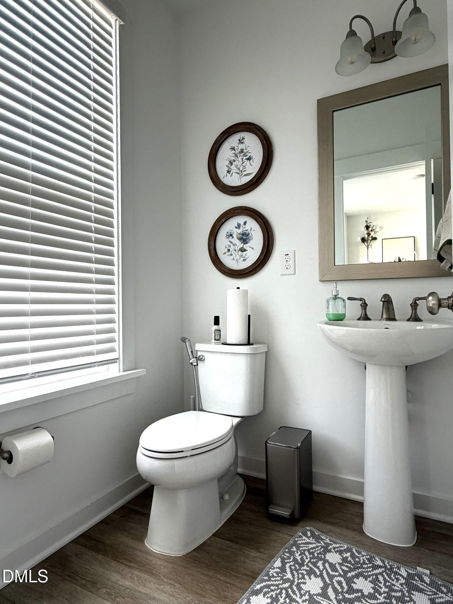 1250 Corkery Ridge Court Cary, NC 27519 - Photo 14 of 31 a bathroom with a toilet a sink and a mirror