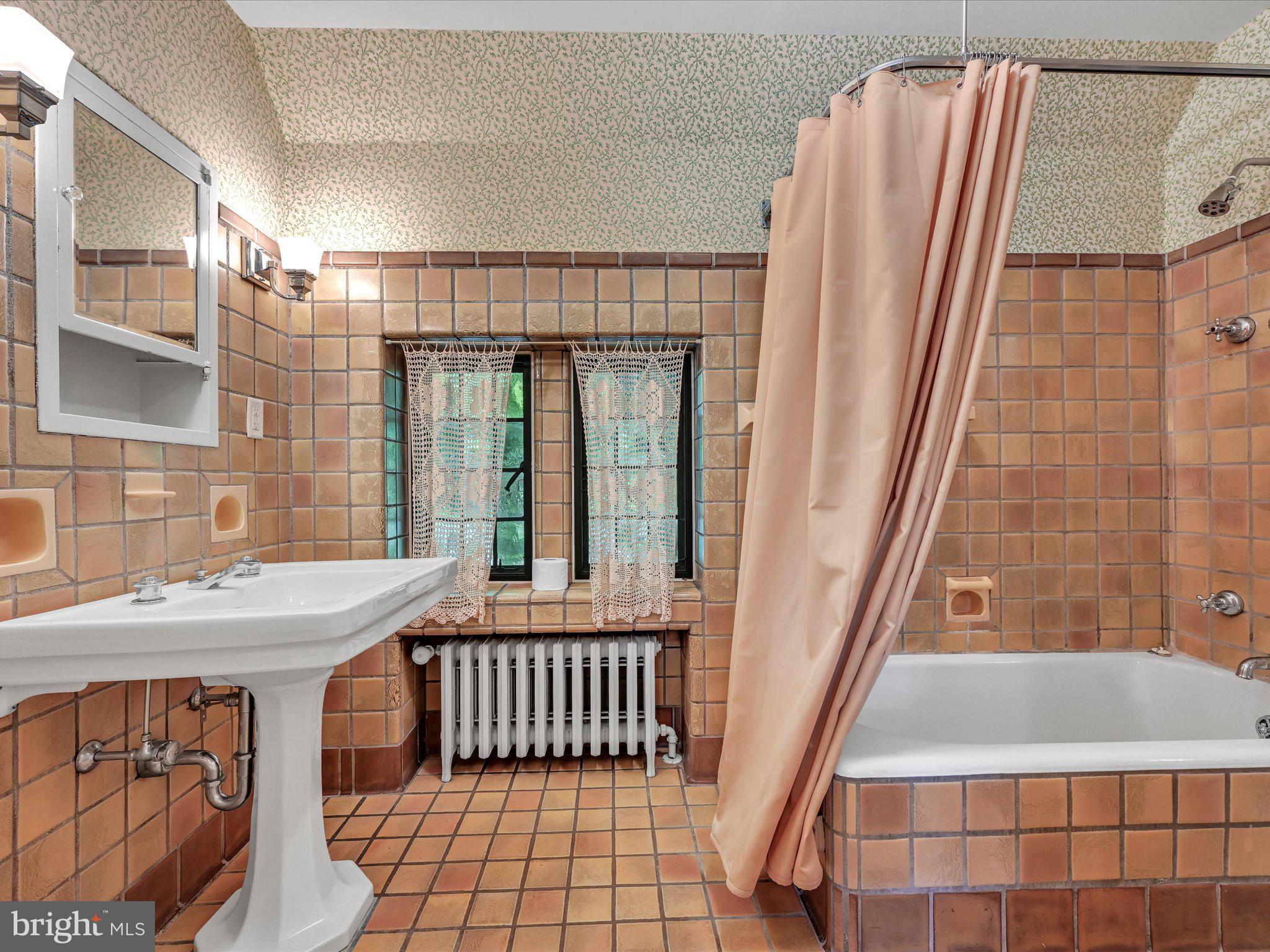 405 North Tulpehocken Road Reading, PA 19601 - Photo 35 of 111 a bathroom with a sink a mirror and a shower