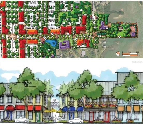 a view of houses and outdoor space