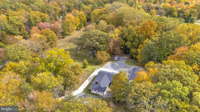 a bathroom with a small yard