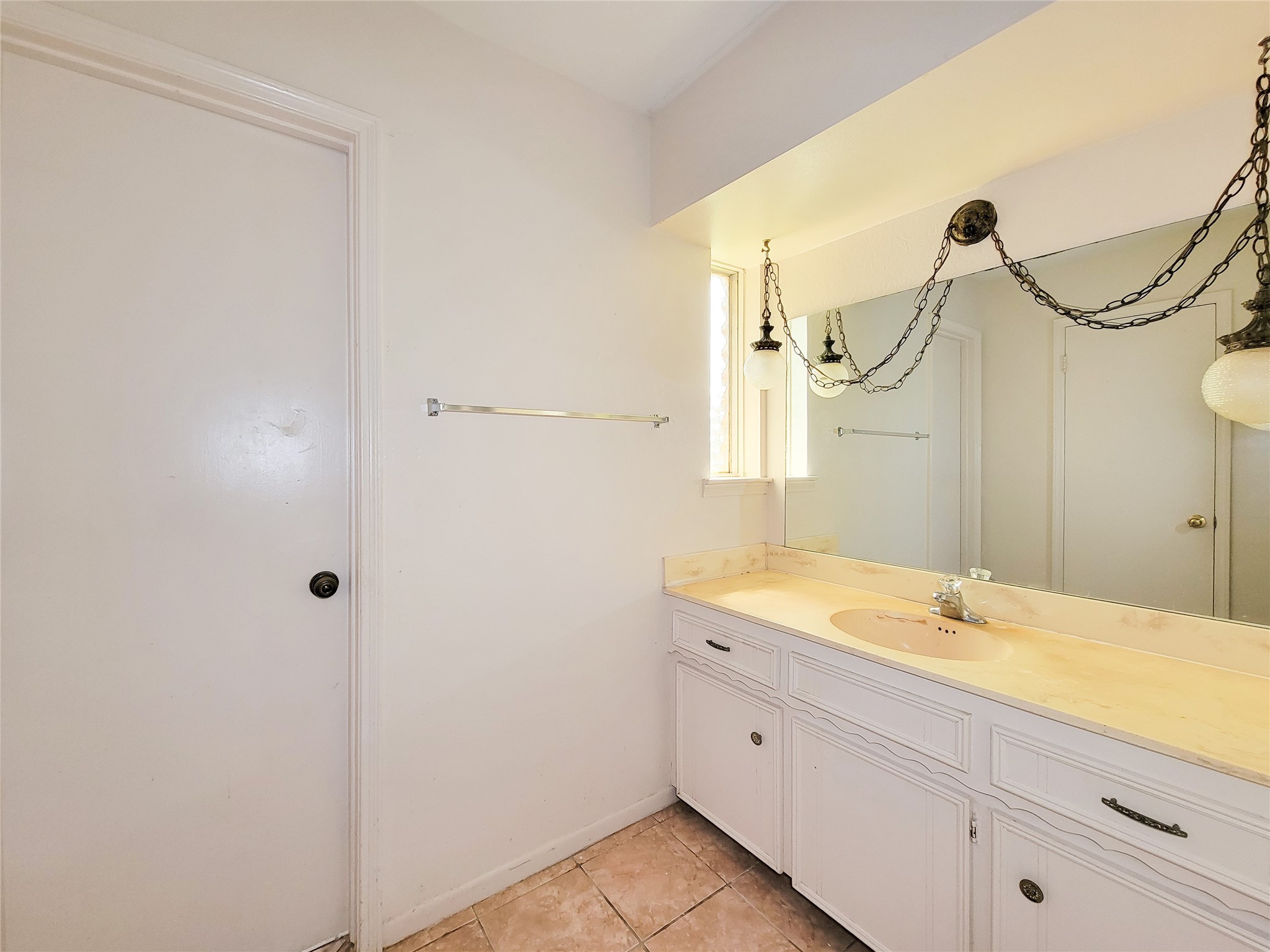 12215 Pompano Lane Houston, TX 77072 - Photo 39 of 44 a bathroom with a granite countertop sink and a mirror