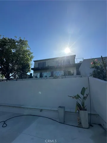 a view of terrace with green space