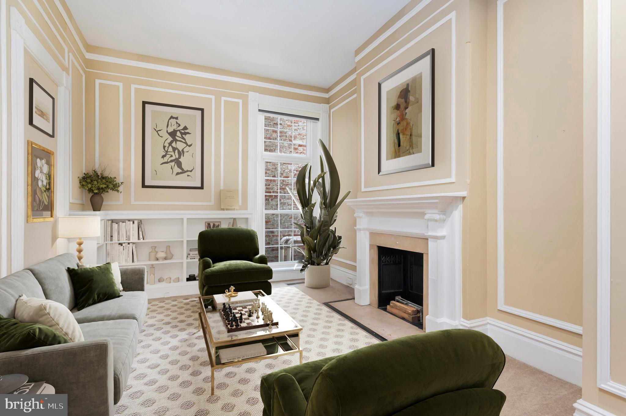 2232 Massachusetts Avenue Northwest Washington, DC 20008 - Photo 8 of 21 a living room with furniture and a fireplace