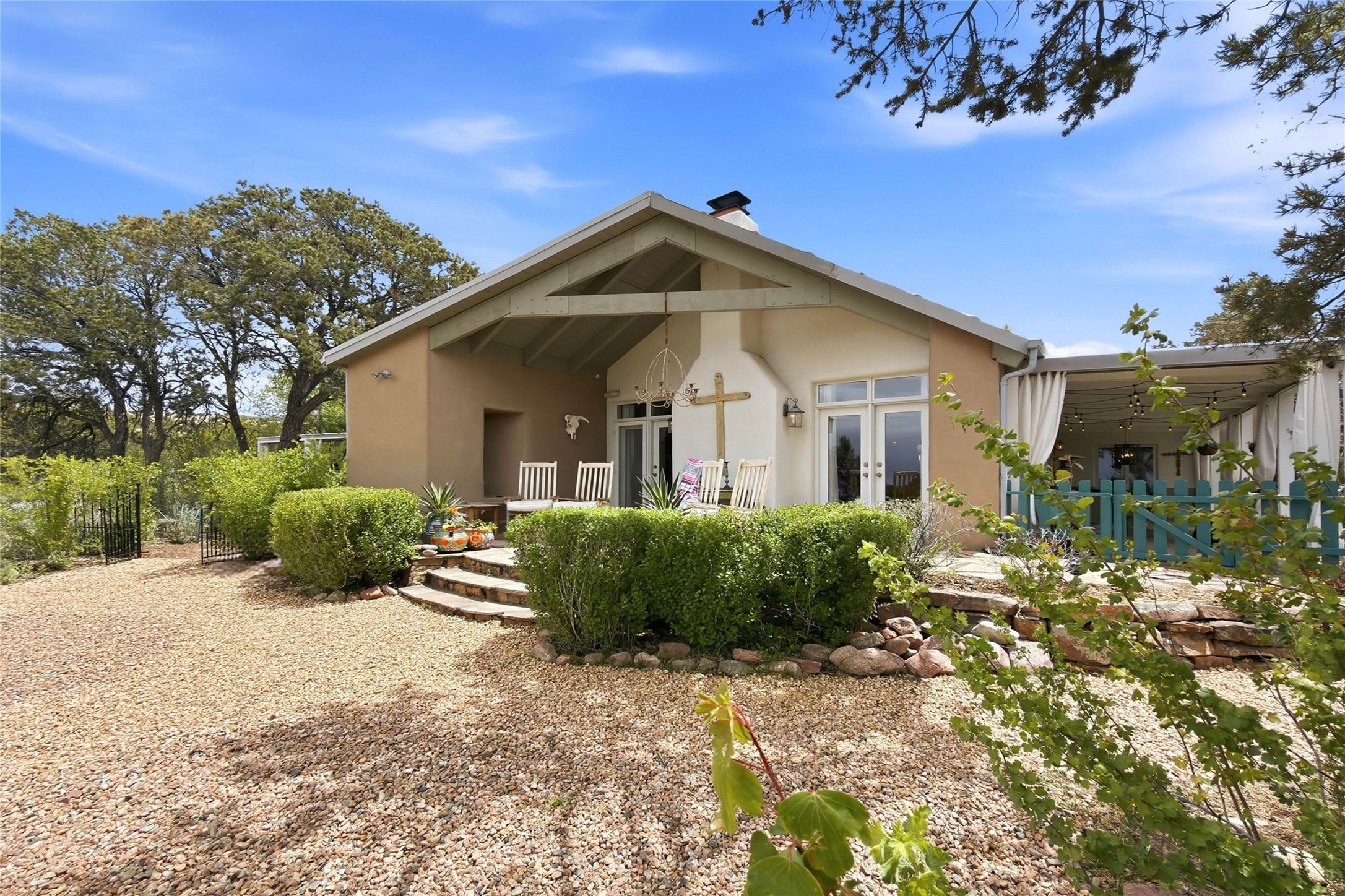 55 Paseo Del Rancho Santa Fe, NM 87506 - Photo 57 of 61 Sunset/west facing patio and south portal