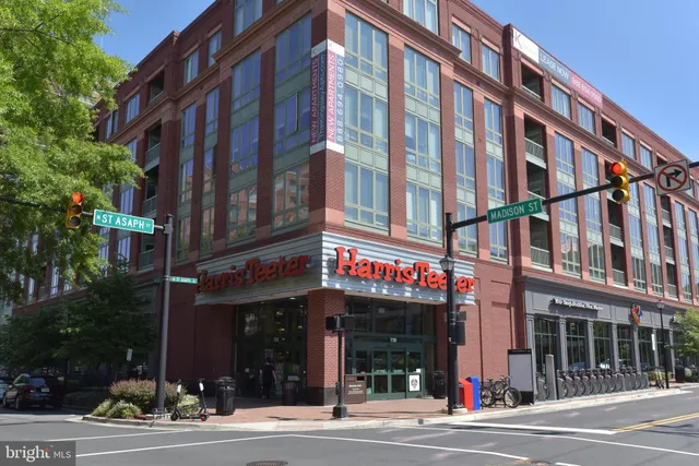 a view of a building with a tree