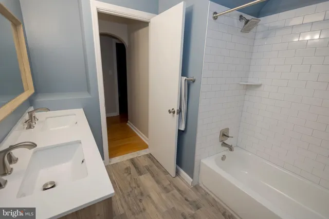 a bathroom with a sink and a tub