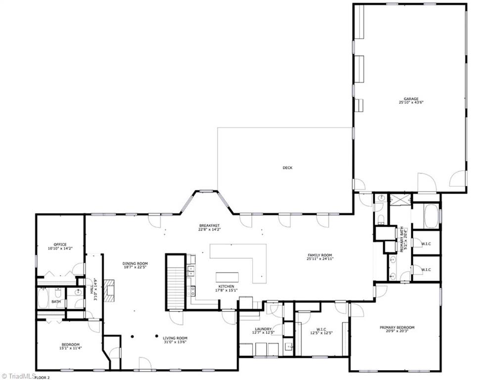 935 Robert Beck Road Lexington, NC 27292 - Photo 44 of 45 Main level floor plan