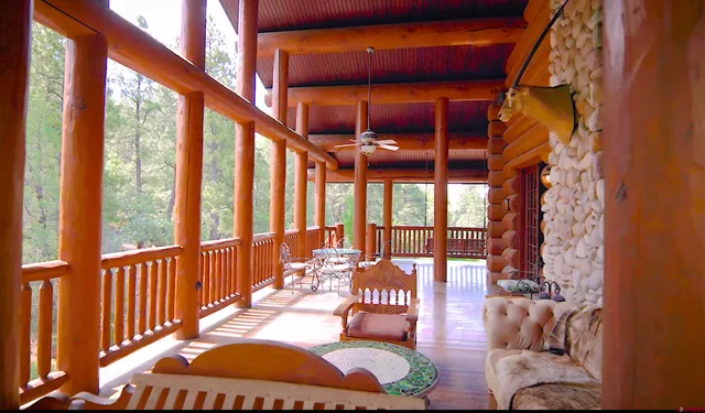 a outdoor living space with furniture