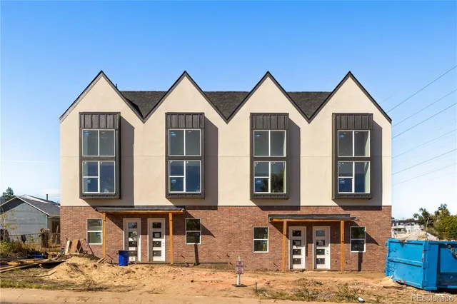 a front view of multiple houses