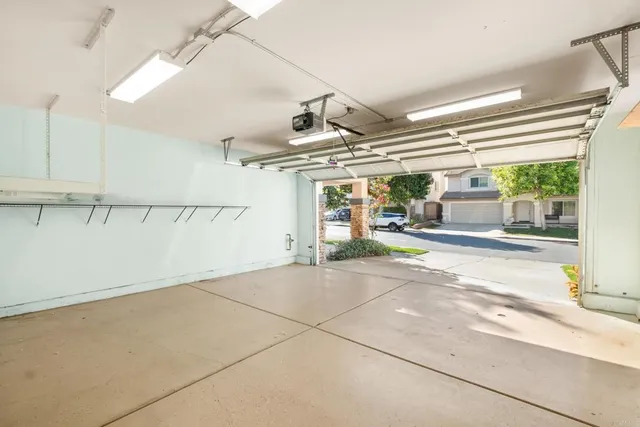 a view of a room with garage and window