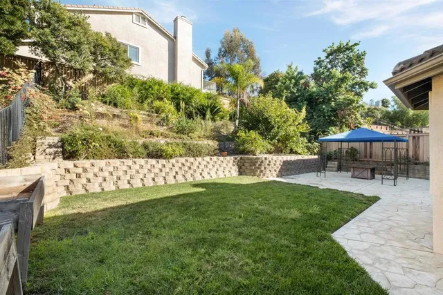 a view of yard with patio